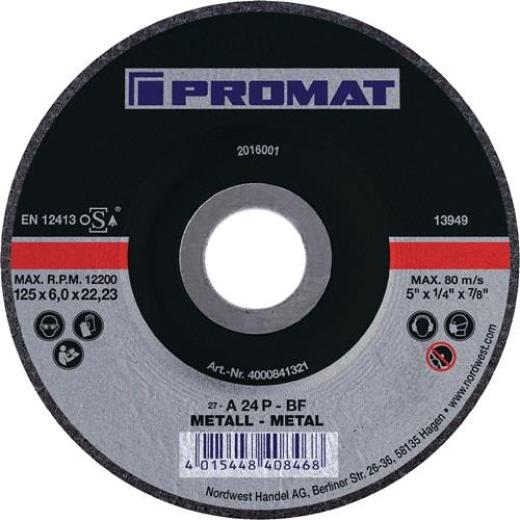 Schruppscheibe D115xS6mm gekr.STA Bohr.22,23mm PROMAT | 10 Stück