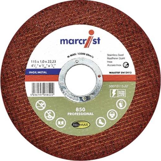 Trennscheibe D115x1,0mm ger.Winkelschleifer Bohr.22,23mm 25er Box MARCRIST | 25 Stück
