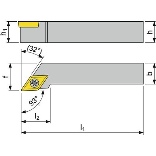 Klemmdrehhalter SDJCR 1212 F07 re.vern.Außen PROMAT