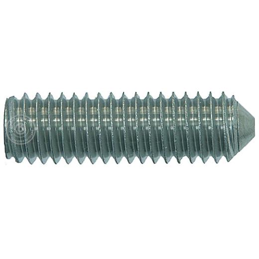 Gewindestifte mit Spitze DIN 914 (ISO 4027) | Stahl 45 H galvanisch verzinkt | M 16 x 16 mm  | 100 Stück