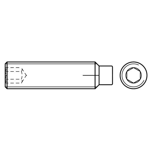 Gewindestifte DIN 915 | M 4 x 6 mm | Edelstahl A4 | 500 Stück