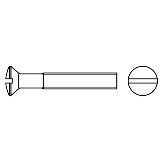 Linsen-Senkschrauben DIN 964 | M 6 x 45 mm | Messing galv. vernickelt | Kleinpackung | 200 Stück