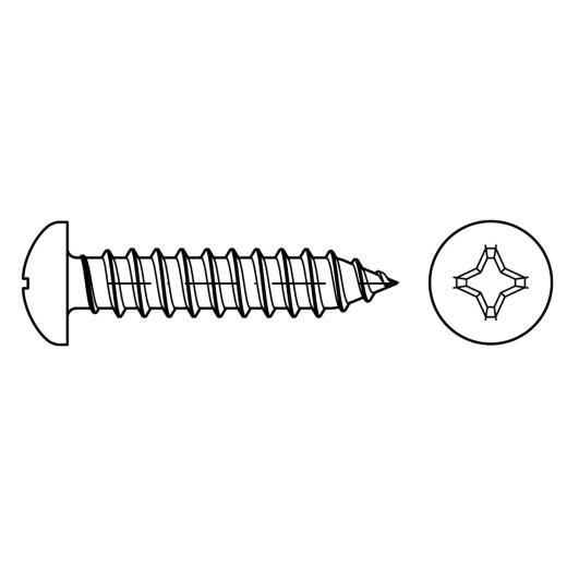ISO 7049 Linsenkopf-Blechschrauben mit Spitze, Phillips-Kreuzschlitz H | C4,2 x 19 -H | 100 Stück