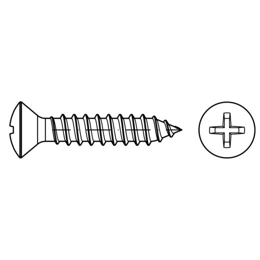 ISO 7051 Linsensenk-Blechschrauben mit Spitze, Phillips-Kreuzschlitz H | 5,5 x 50 -C-H | 250 Stück