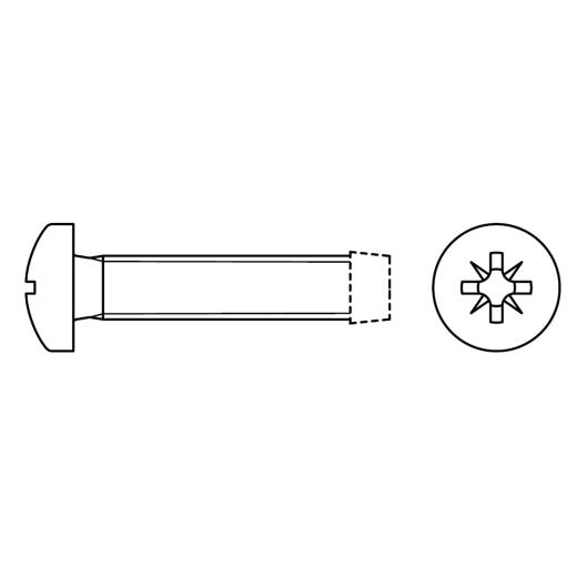 Gewindefurchende Schrauben mit Linsenkopf und PZ | DIN 7500 | CM 2 x 6 -Z | 1000 Stück