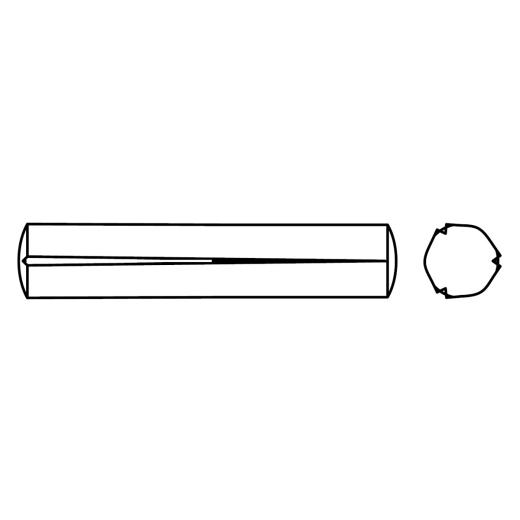 ISO 8744 Kegelkerbstifte | 6 x 45 | 100 Stück
