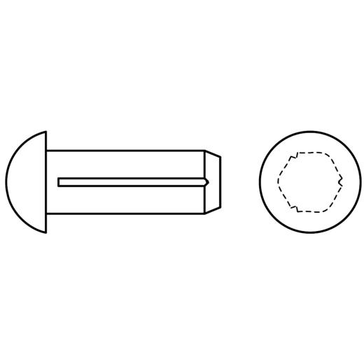Halbrundkerbnägel mit Fase | ISO 8746 Form A | 2,3 x 4 | 500 Stück