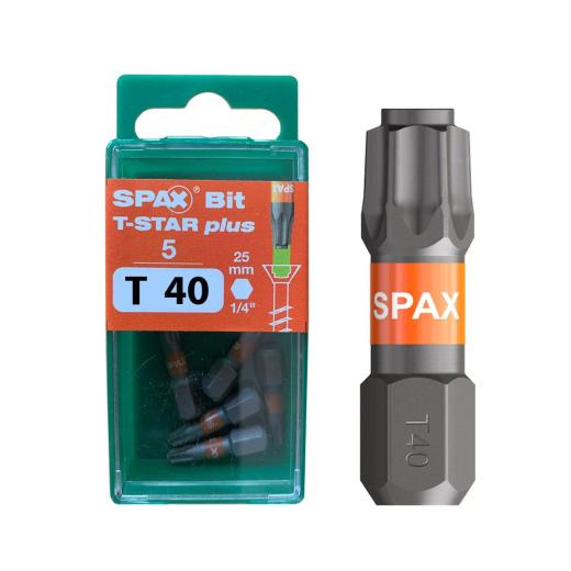 SPAX-Torx Bit mit Zapfen T40, Länge: 25 mm | 5 Stück