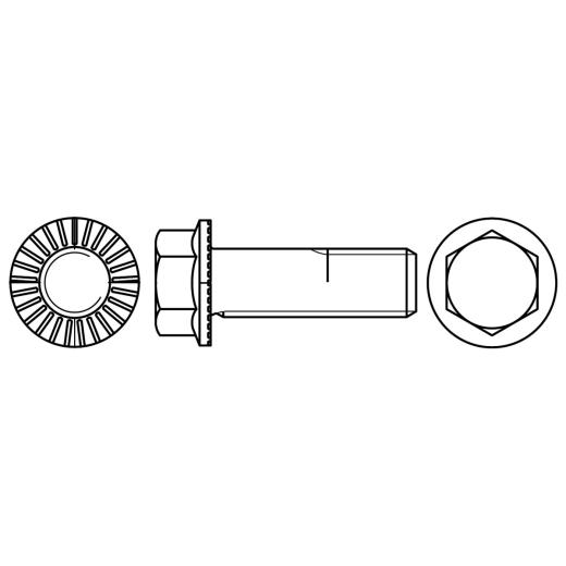 Sechskant-Flanschschrauben | M 12 x 25 | Stahl | 100 Stück