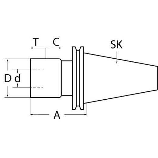 Gewindeschneidfutter DIN 69871A M14-M36 SK50 A.-L.140mm TECWERK