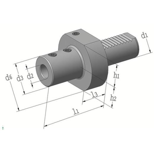 Werkzg.h.E1 DIN 69880 Spann-D.20mm VDI30 z.Wendeplattenbohrer TECWERK