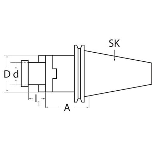 Kombiaufsteckfräsdorn DIN 69871AD/B Spann-D.27mm SK40 A.-L.100mm TECWERK