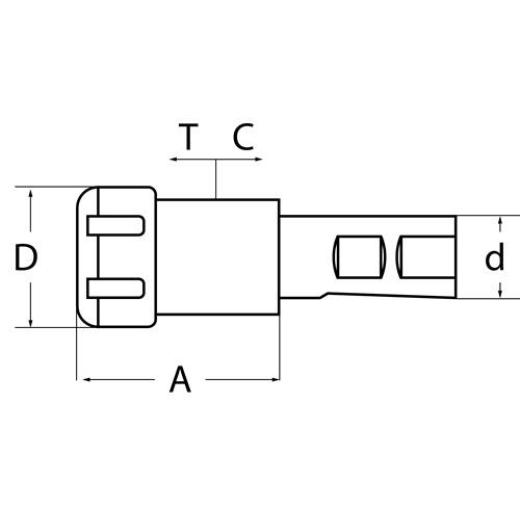 Gewindeschneidfutter Synchron DIN 1835 B+E M3-M20 Schaft-D.20mm A.-L.63mm TW