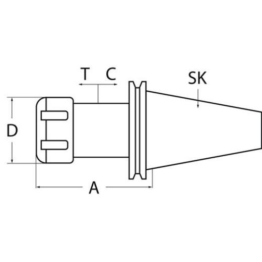 Gewindeschneidfutter Synchron DIN 69871AD/B M3-M12 SK40 A.-L.79mm TECWERK