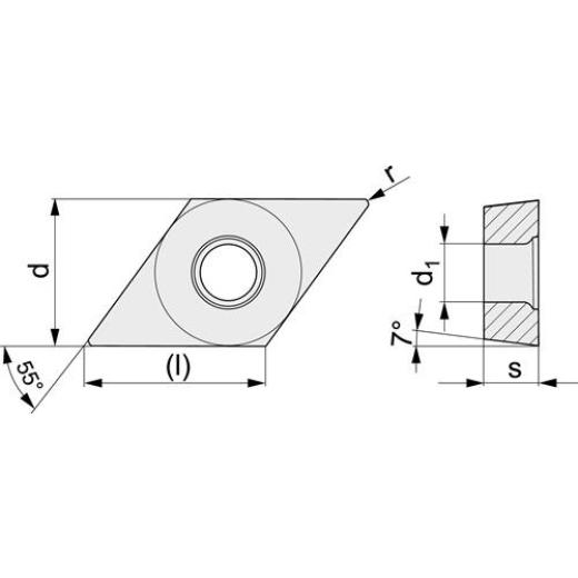 Wendeschneidplatte DCMT070202-M UNI35 Bearb.mittel TECWERK | 10 Stück