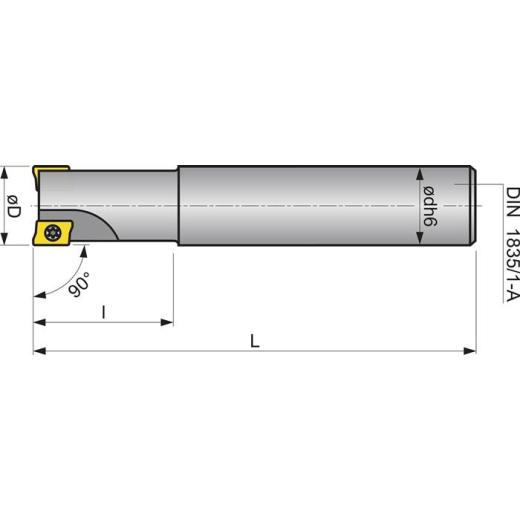 Schaftfräser D.12mm vern.m.IK Z.1 APKT-10 TECWERK