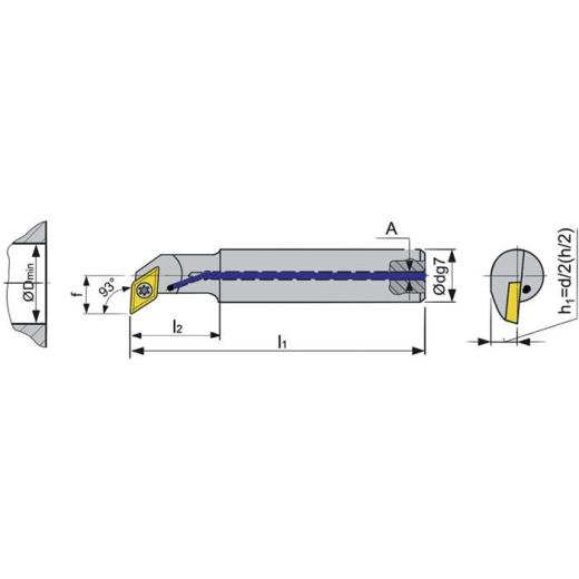 Bohrstange A1012K-SDUCL 07 li. vern. m. IK TECWERK