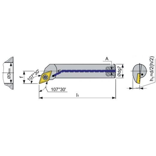 Bohrstange A20Q-SDQCL 11 li. vern. m. IK TECWERK