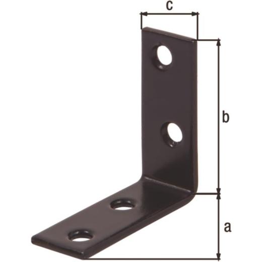 Stuhlwinkel L.40x40mm B.15mm S.1,75mm STA galv.bvz. schw. ku.-besch.Loch-D.4,5mm | 50 Stück