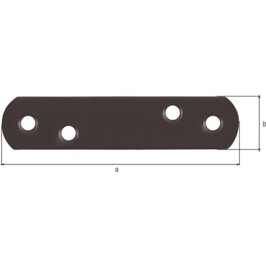 Flachverb.L.77mm B.19mm S.2mm STA schwarz ku.-besch.GAH | 100 Stück
