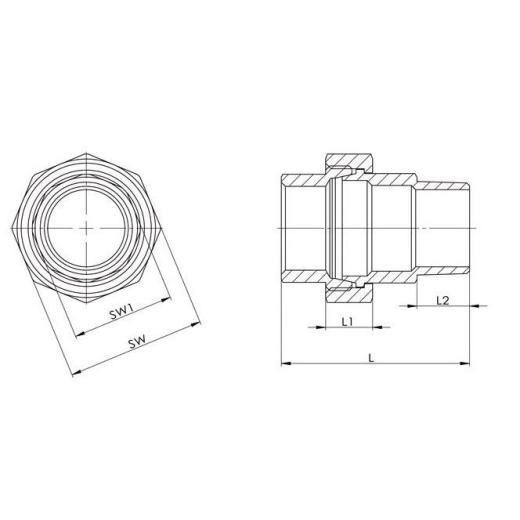 Verschraubung EN 10226-1 NPS 3/4 Zoll kon.dichtend 57mm 14mm 17mm SPRINGER | 10 Stück
