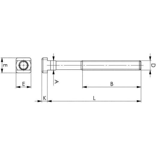 T-Nutenschraube DIN 787 T-Nut 20mm M20 L.200mm Güte 8.8 m.Mutter u.Scheibe AMF