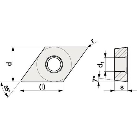 Wendeschneidplatte DCMT 11T304-F UNI Bearb.Schlicht PROMAT | 10 Stück
