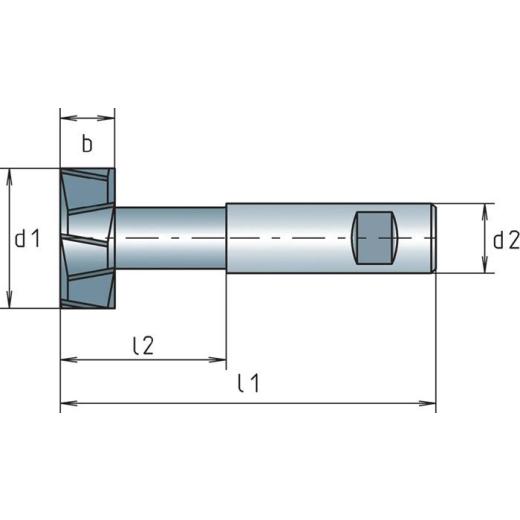 T-Nutenfräser DIN 851AB Typ N, Ø 25 mm HSS-Co Verz.Kreuz Z.8 MAYKESTAG