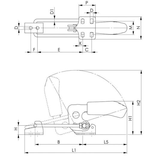 Verschlussspanner Nr.6848H Gr.2 horiz.AMF