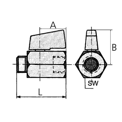 Mini-Kugelhahn 13,16mm G 1/4 Zoll IG/IG RIEGLER | 10 Stück