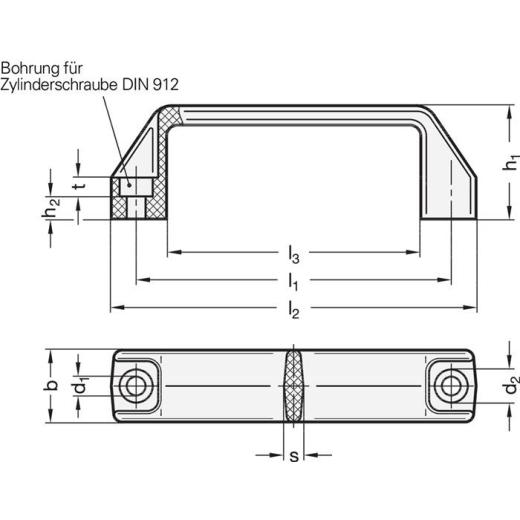 Bügelgriff GN 528 l1 117 ±1mm d1 8,5mm GANTER | 10 Stück
