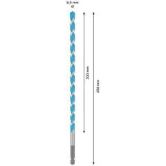 Steinbohrer Expert MultiConstruction HEX-9 - Ø 8 mm - Arbeits-L. 200 mm - Gesamt-L. 250 mm