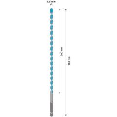 Steinbohrer Expert MultiConstruction HEX-9 - Ø 6,5 mm Arbeits-L200 mm - Gesamt-L. 250 mm