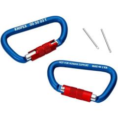 Materialkarabiner L.81mm m.Schraubverschluss blau besch.KNIPEX