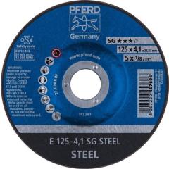 Schruppscheibe SG STEEL D125xS4,1mm gekr.STA Bohr.22,23mm PFERD | 10 Stück