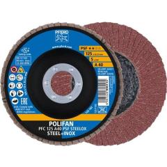 Fächerscheibe POLIFAN A PSF STEELOX D.125mm K.40 kon.Stahl/INOX NK PFERD | 10 Stück