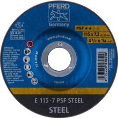 Schruppscheibe PSF STEEL D115xS7,2mm gekr.STA Bohr.22,23mm PFERD | 10 Stück