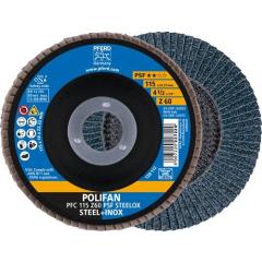 Fächerscheibe POLIFAN Z PSF STEELOX D.115mm K.60 kon.STA/INOX ZK PFERD | 10 Stück