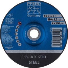 Schruppscheibe SG STEEL D180xS8,3mm gekr.STA Bohr.22,23mm PFERD | 10 Stück