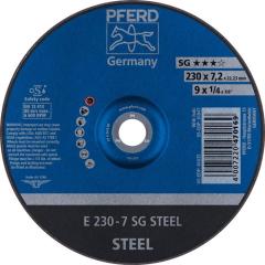 Schruppscheibe SG STEEL D230xS7,2mm gekr.STA Bohr.22,23mm PFERD | 10 Stück
