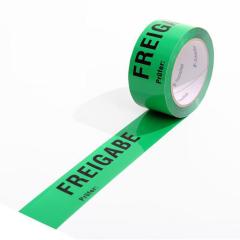 Kennzeichnungsband Breite 50mm Länge 66m 52µ PP grün Aufdruck Freigabe TRANSPAK | 6 Stück