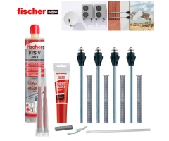 fischer TherMax Befestigungsset für Lochsteine, 12/110 M12 gvz - 4er Set