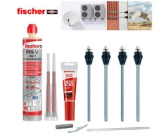 fischer TherMax Befestigungsset für Vollbaustoffe, 12/110 M12 gvz - 4er Set