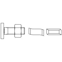 Halfen-Schrauben | Typ 28/15 Stahl 4.6 | M 12 x 50 mm | galvanisch verzinkt | 50 Stück