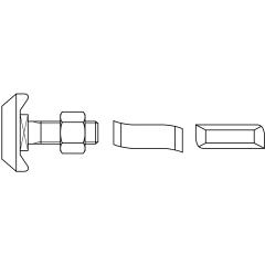 Halfenschrauben | Typ 40/22 | Stahl 4.6 | M 10 x 80 | feuerverzinkt | 50 Stück