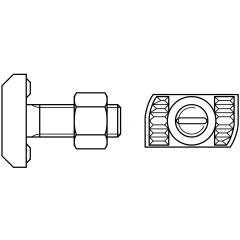 Halfen-Schrauben | Typ 41/22 Stahl | M 12 x 80 mm | galvanisch verzinkt | 25 Stück