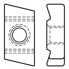 Hakenkopf  Gewindeplatte | Typ 40/22 | M 6 | galv. verzinkt | 100 Stück