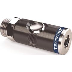 Druckknopf-Sicherheitskupplung DN 7,4,AG AluNBR Gew.G 3/8 Zoll 16,66mm TECWERK