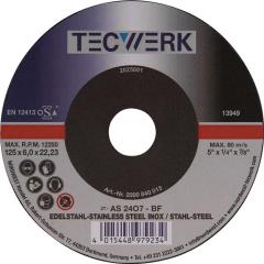 Schruppscheibe D125xS6mm gekr.Univ.Bohr.22,23mm TECWERK | 10 Stück