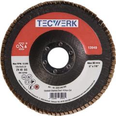 Fächerscheibe D.125mm K.40 kon.Alu.SCg TECWERK | 10 Stück